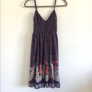 Cami strap purple prairie folk boho floral dress